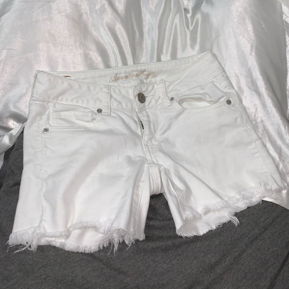 AEO White Jean Shorts